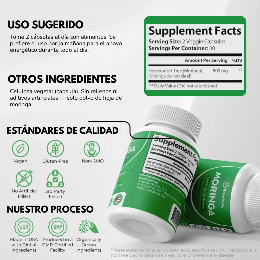 Rosabella Moringa®: Reactiva tu energía y recupera la ligereza de tu cuerpo.
